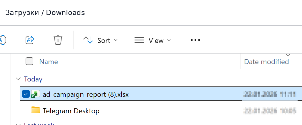 Downloads papkasida hisobot fayli